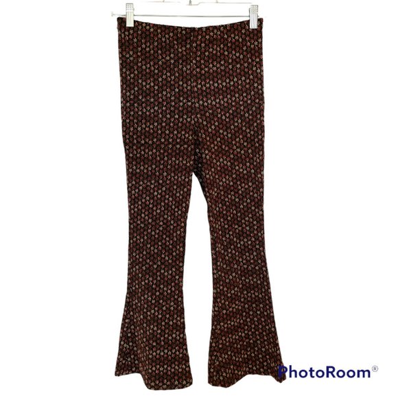 Free People Brown Patterned Flare Pants - Picture 2 of 8